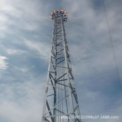 投光灯塔 升降式铁路投光灯塔观景照明塔镀锌升降灯塔15米角钢灯