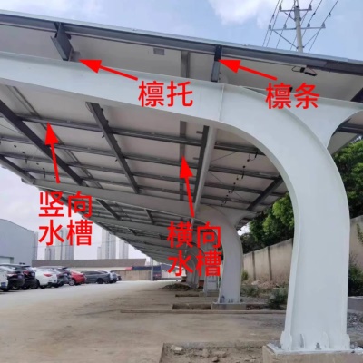BIPV光伏汽车棚新能源太阳能充电桩大型户外停车场钢结构光伏车棚