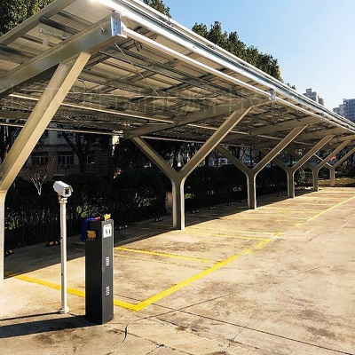 源头厂家加工车棚合金结构阳光板钢架车棚新能源光伏车棚钢结构