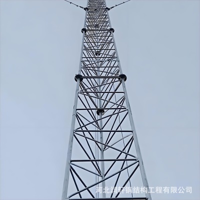 测风塔100米风电场海上观测塔 风力发电气象监测塔角钢拉线测风塔