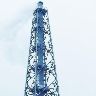 排气筒塔架玻璃钢烟囱支撑塔碳钢烟筒固定架PP烟囱井字架烟囱塔架